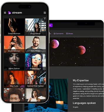 A mobile app screen displaying a 'Generated Content' section with images labeled Elizabeth and Mira, each depicting different individuals.
