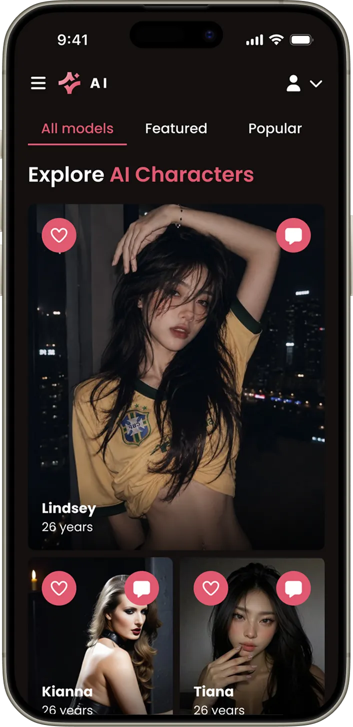 Virtual model profile page on an AI influencer platform