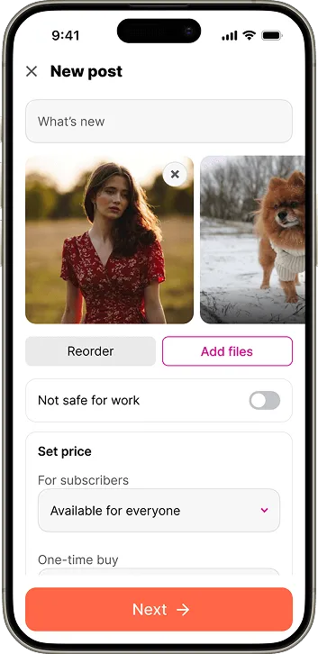 A phone screen displays a user interface for of fitness coaching platform.
