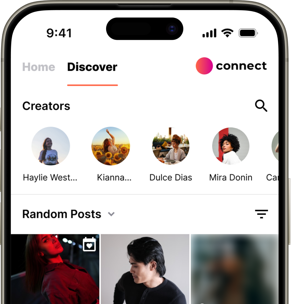 AI companion platform interface shown on a phone