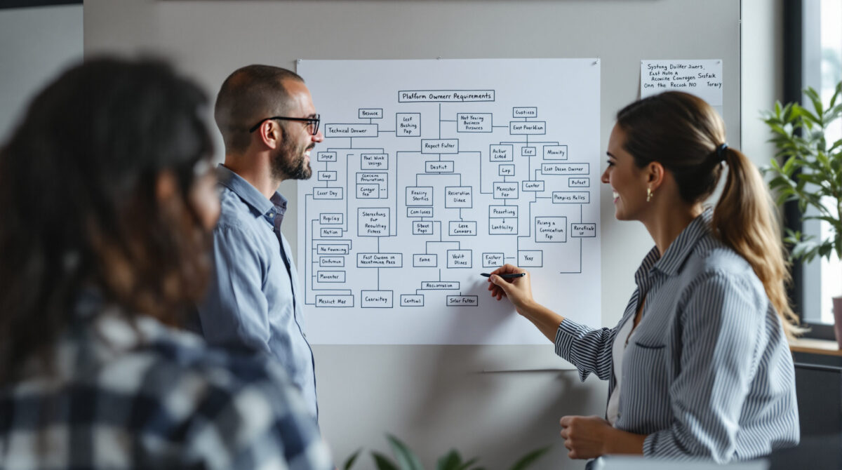 Technical and business leads reviewing platform ownership requirements