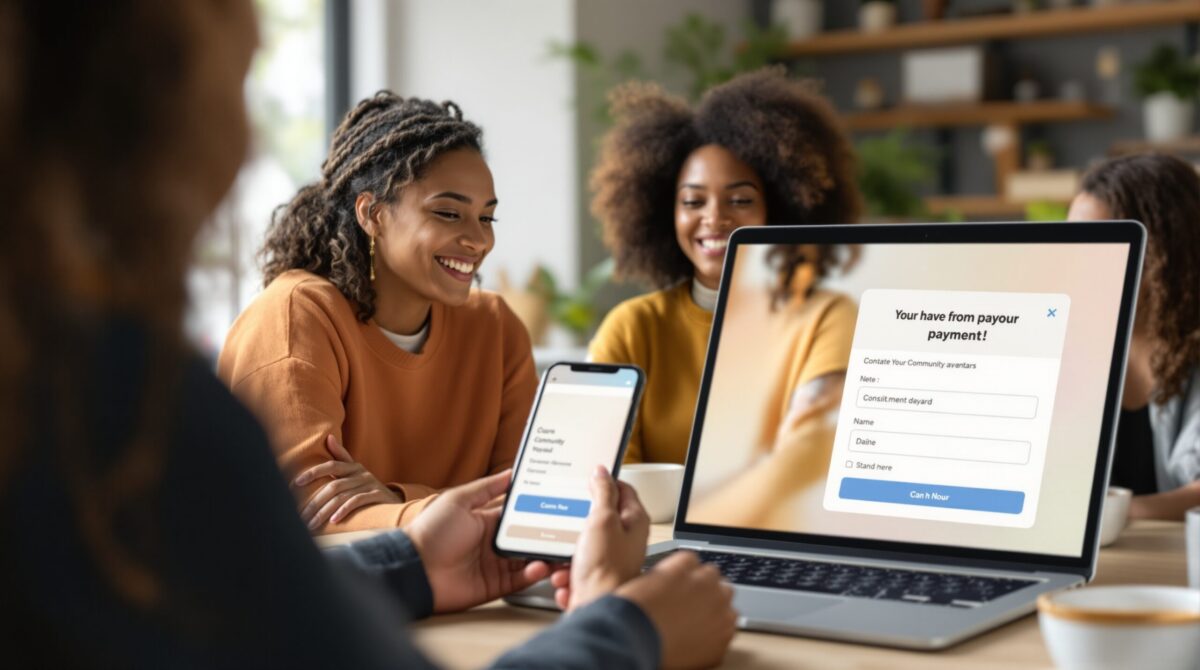 Online payment screen for community platform pricing