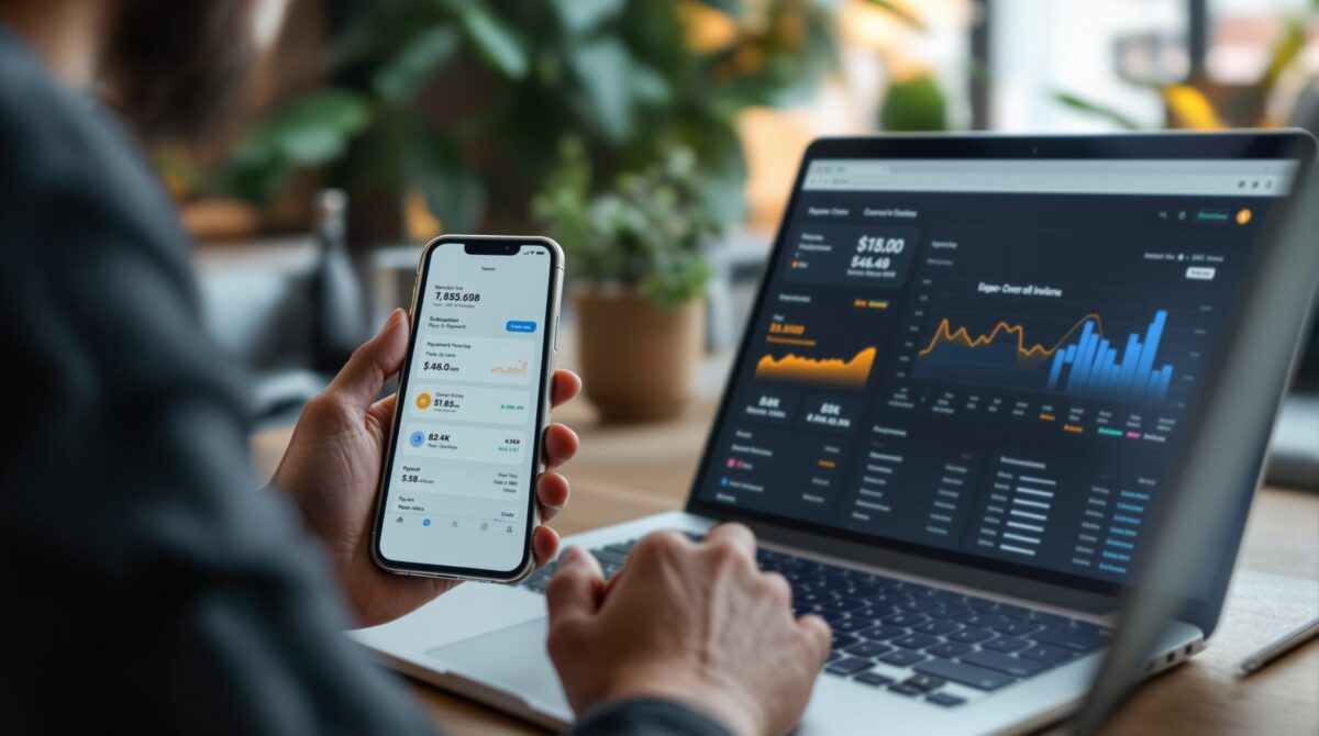 Membership app interface representing subscription revenue for a creator platform
