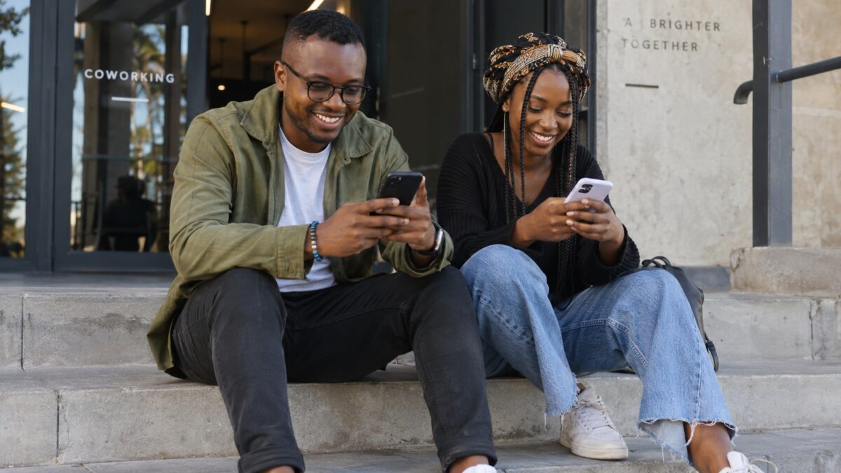 Creators testing a new member website on mobile phones