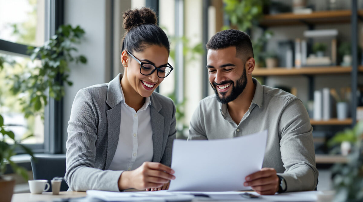Operations consultant reviewing a customer support process with a business owner