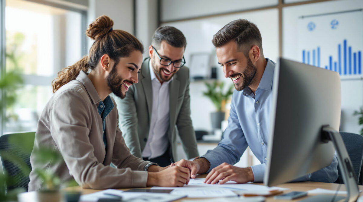 Product and HR team reviewing an employee service workflow