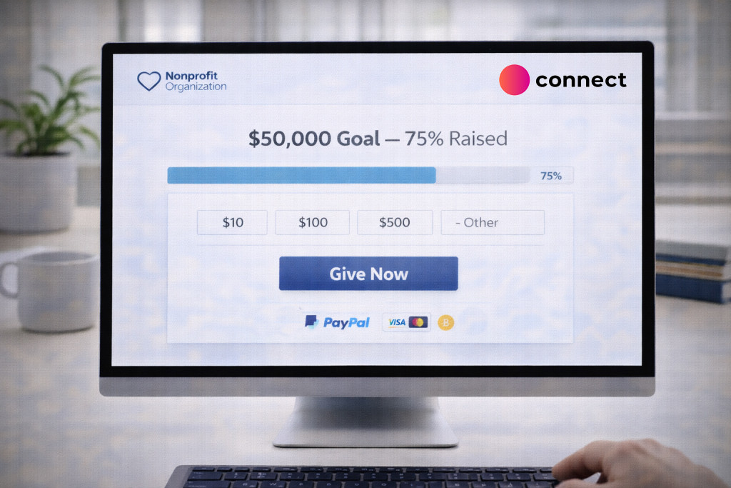 custom donation platform with Scrile Connect