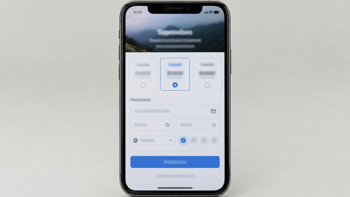 Online payment screen for community platform pricing