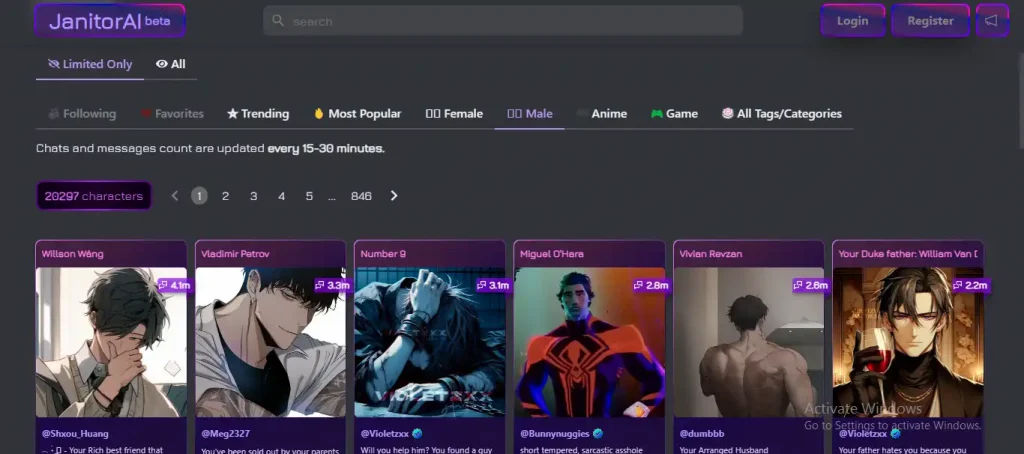 JanitorAI The ultimate platform for AI Male chatbots