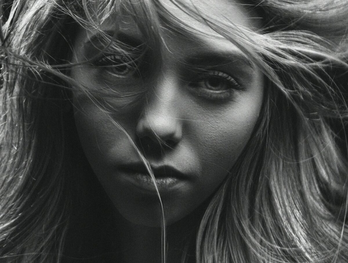 a person with long hair