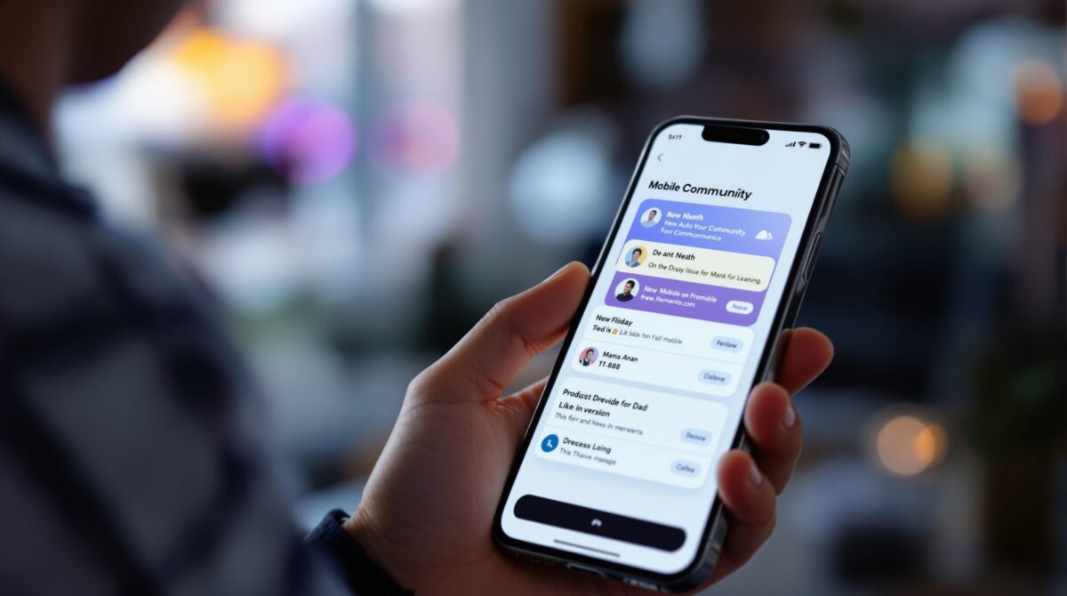 Mobile community app interface for member access