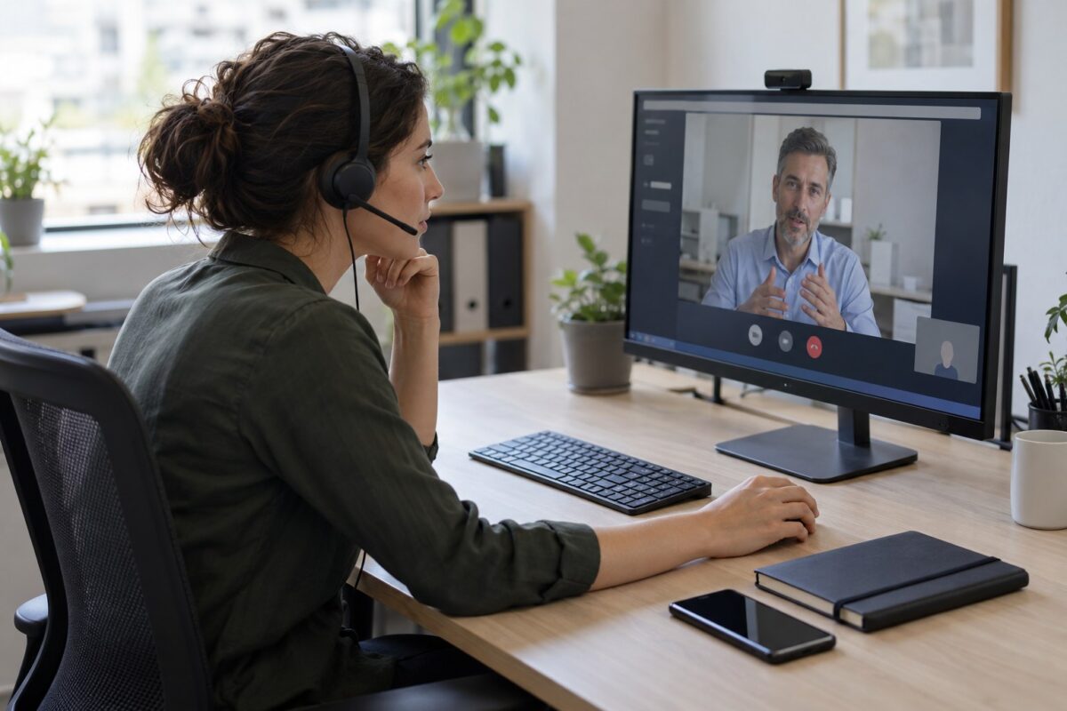Platform operator testing a consultation workflow with a remote expert