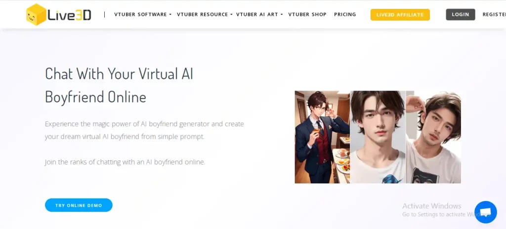 Live3D Chat with your virtual AI Boyfriend